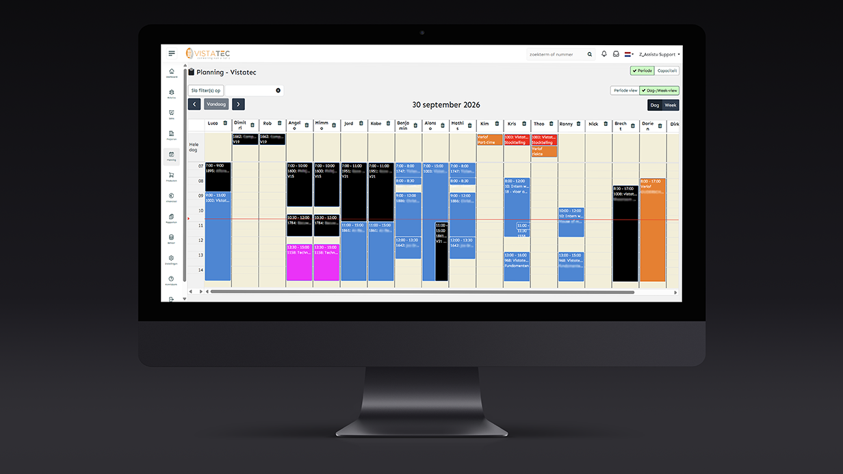 De dagplanning van Vistatec in het Empresa-platform op een iMac